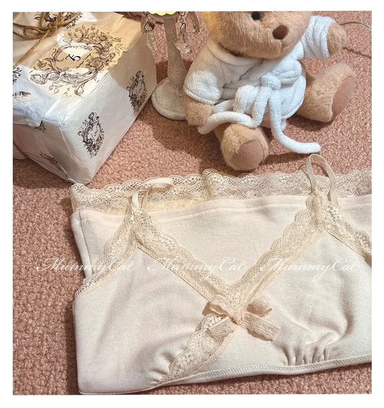 [Mummy Cat] My Spoiled Angel Lace Bow Knitted Top