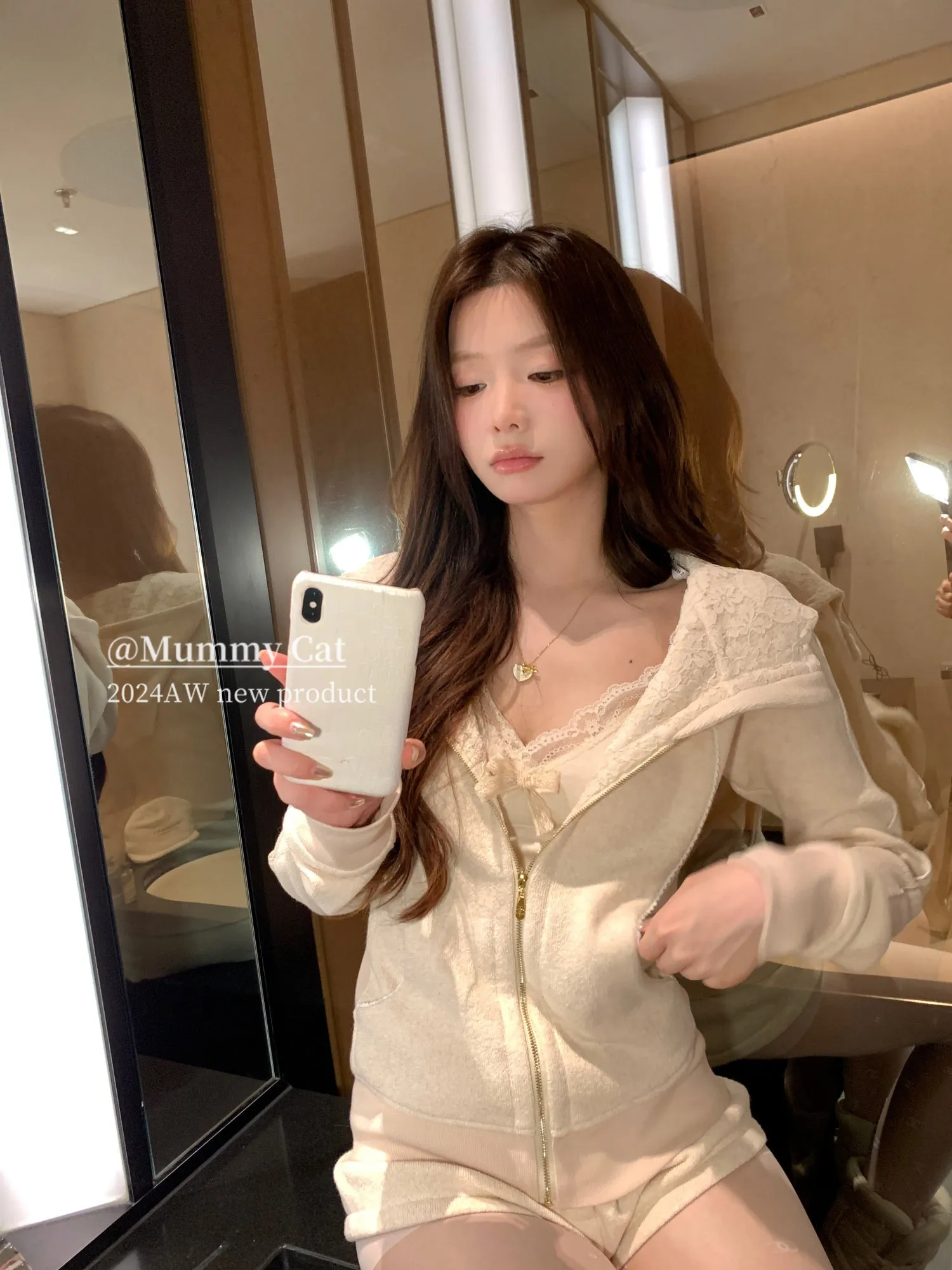 [Mummy Cat] My Spoiled Angel Lace Bow Knitted Top