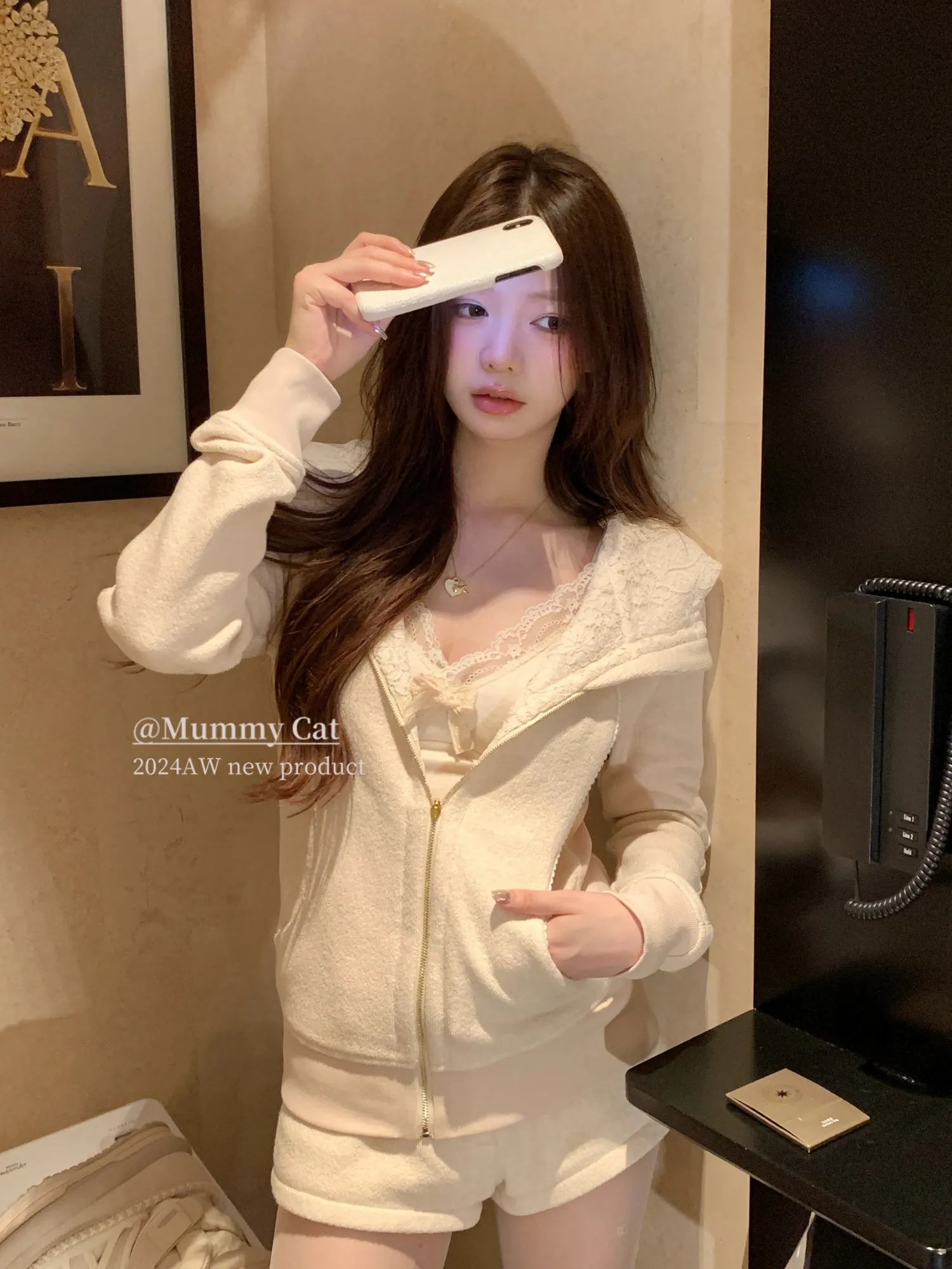 [Mummy Cat] My Spoiled Angel Lace Bow Knitted Top