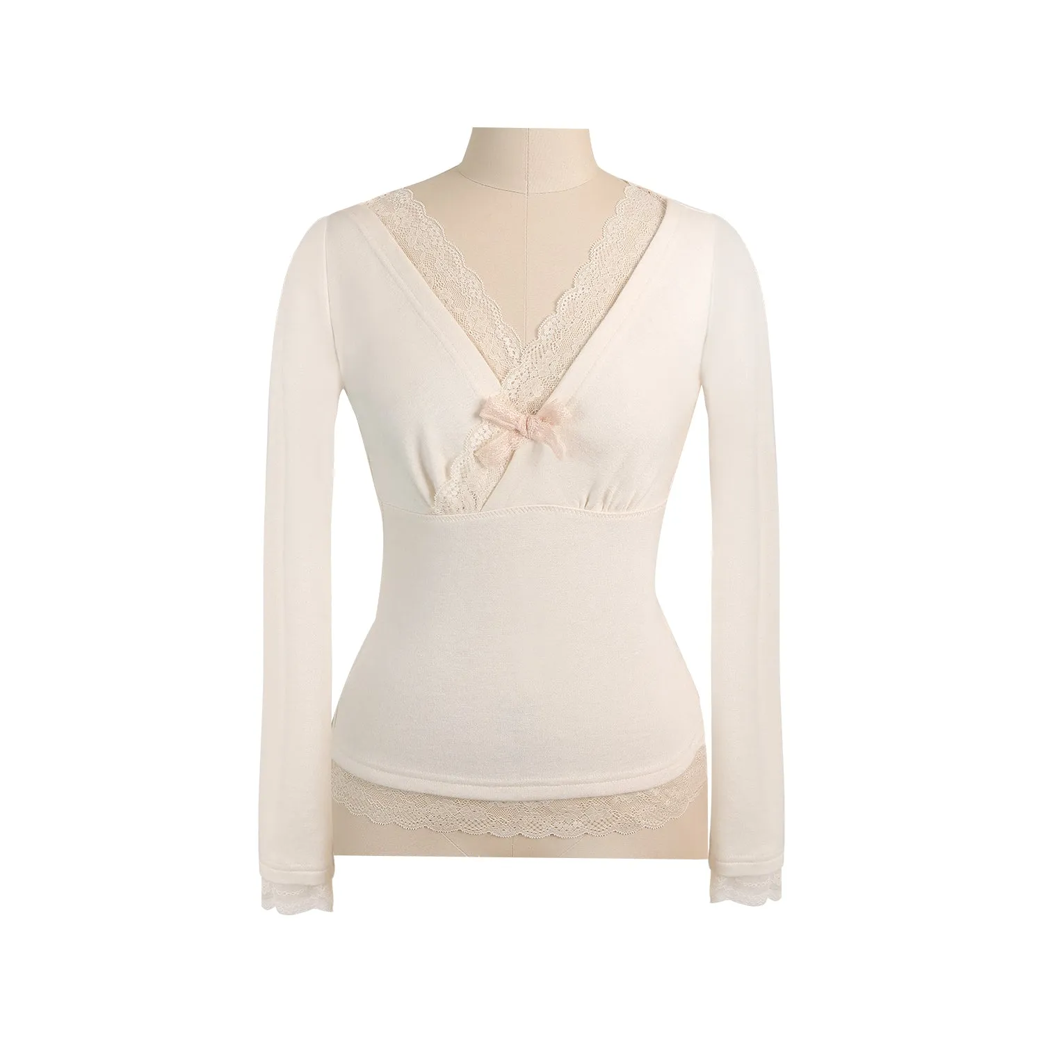 [Mummy Cat] My Spoiled Angel Lace Bow Knitted Top