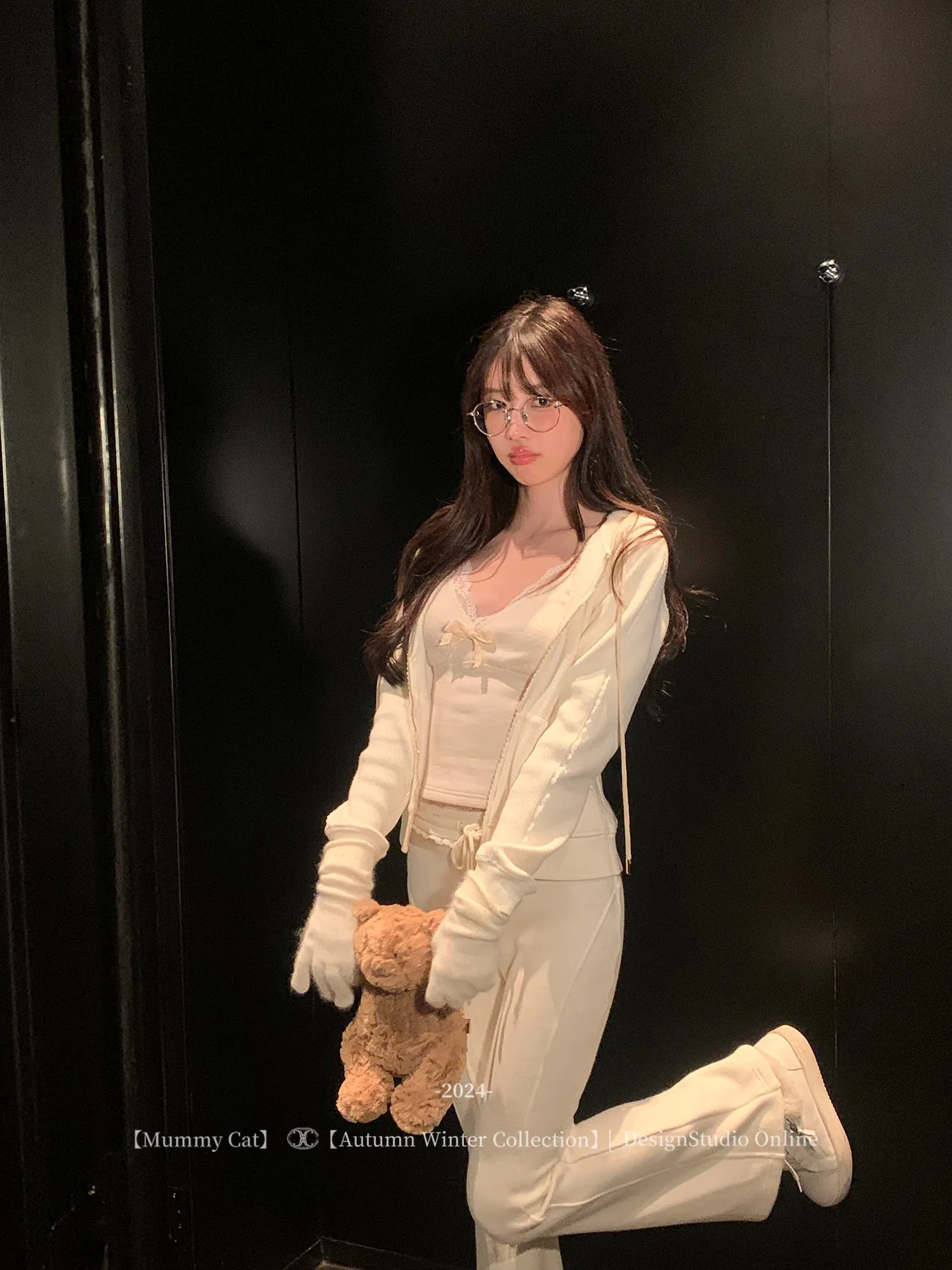 [Mummy Cat] My Spoiled Angel Lace Bow Knitted Top