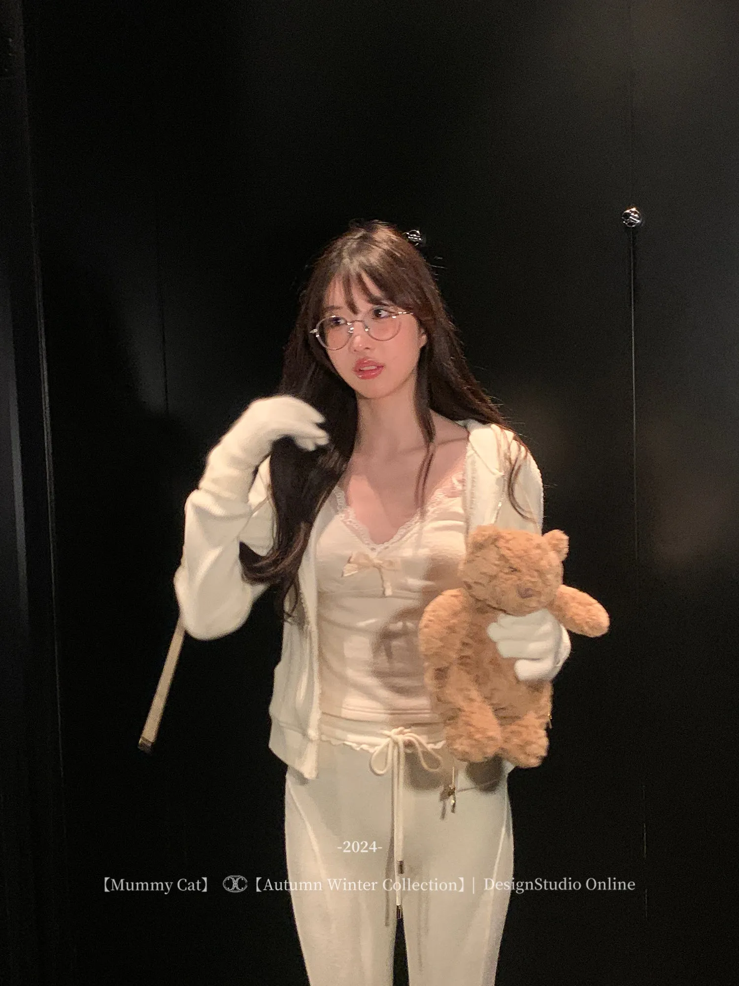 [Mummy Cat] My Spoiled Angel Lace Bow Knitted Top