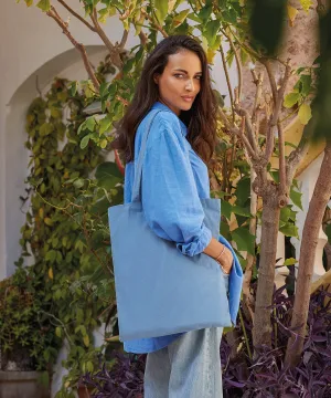 Natural Dyed Blue Canvas Tote Bag