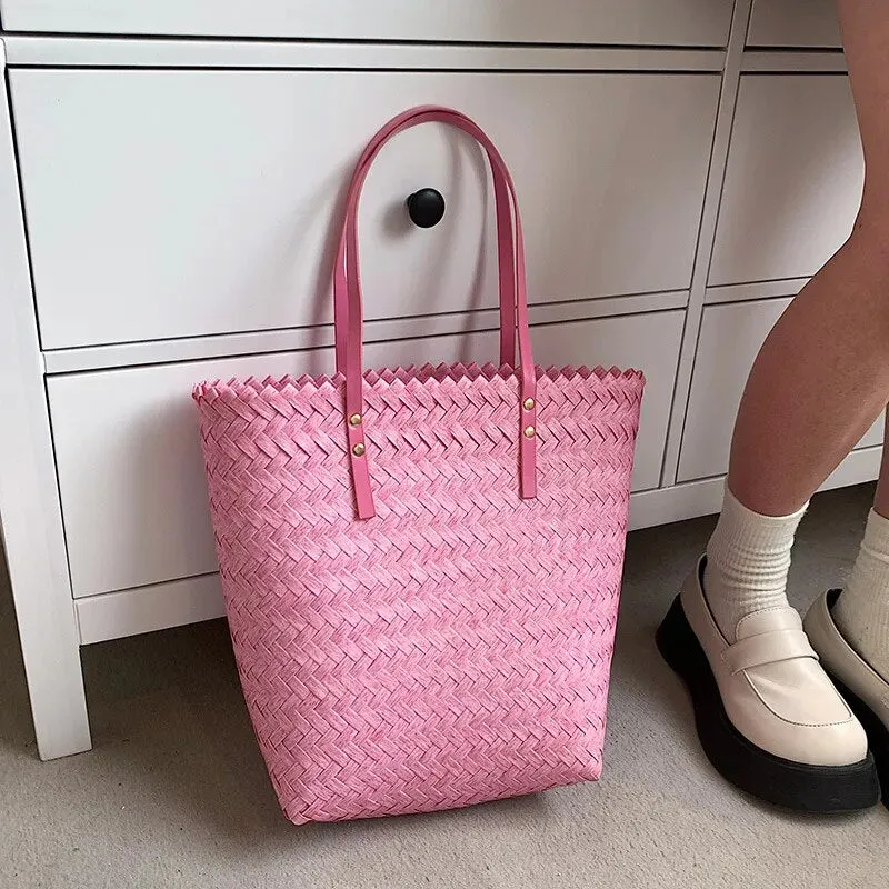 New Ladies Simple Basket Shopping Bag