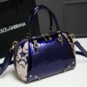New luxury handbag women bag designer top quality patent leather ladies evening bags business messenger bag boston shoulder