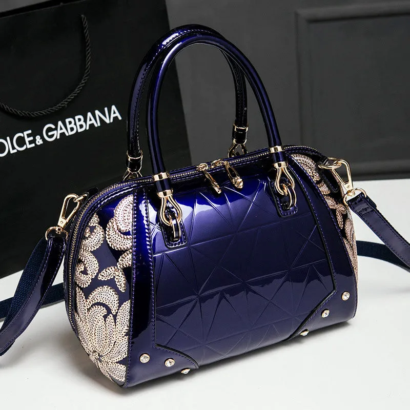 New luxury handbag women bag designer top quality patent leather ladies evening bags business messenger bag boston shoulder