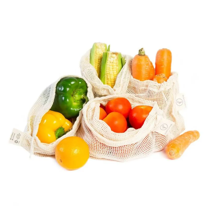 Organic Cotton Mesh Produce Bags - GOTS Certified