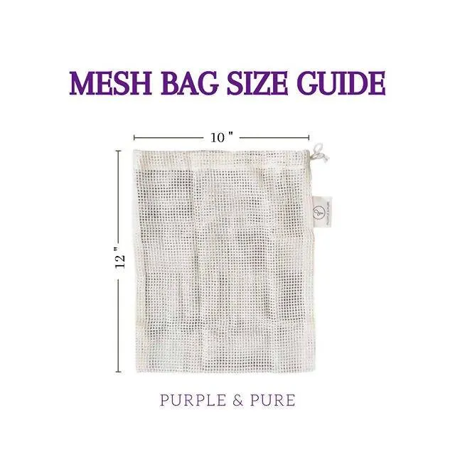Organic Cotton Mesh Produce Bags - GOTS Certified