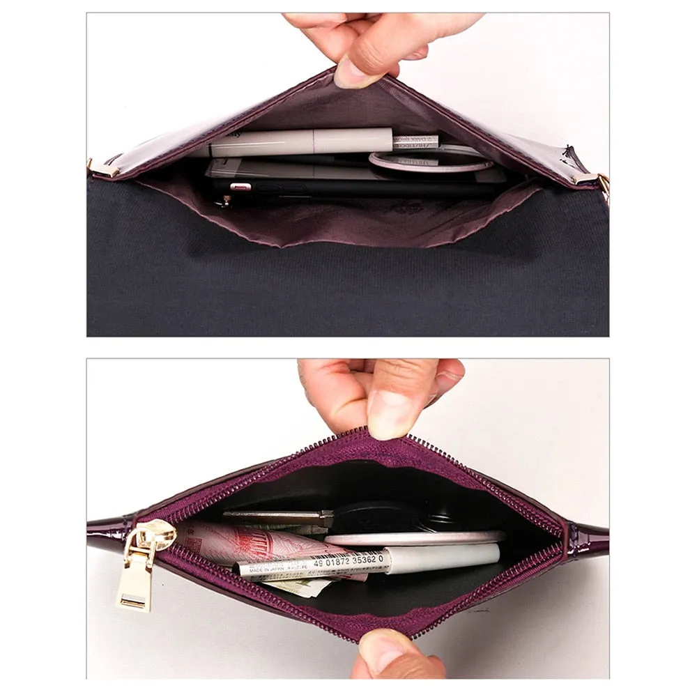 Patent faux leather Handbag Set