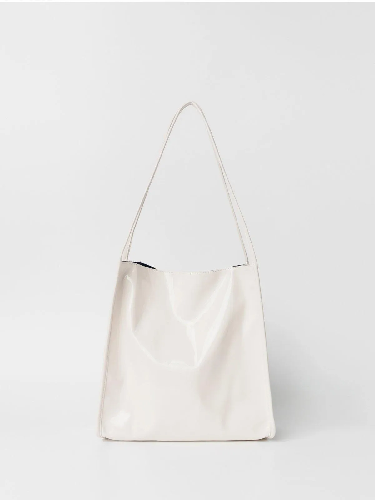 Patent Leather Tote Bag - White