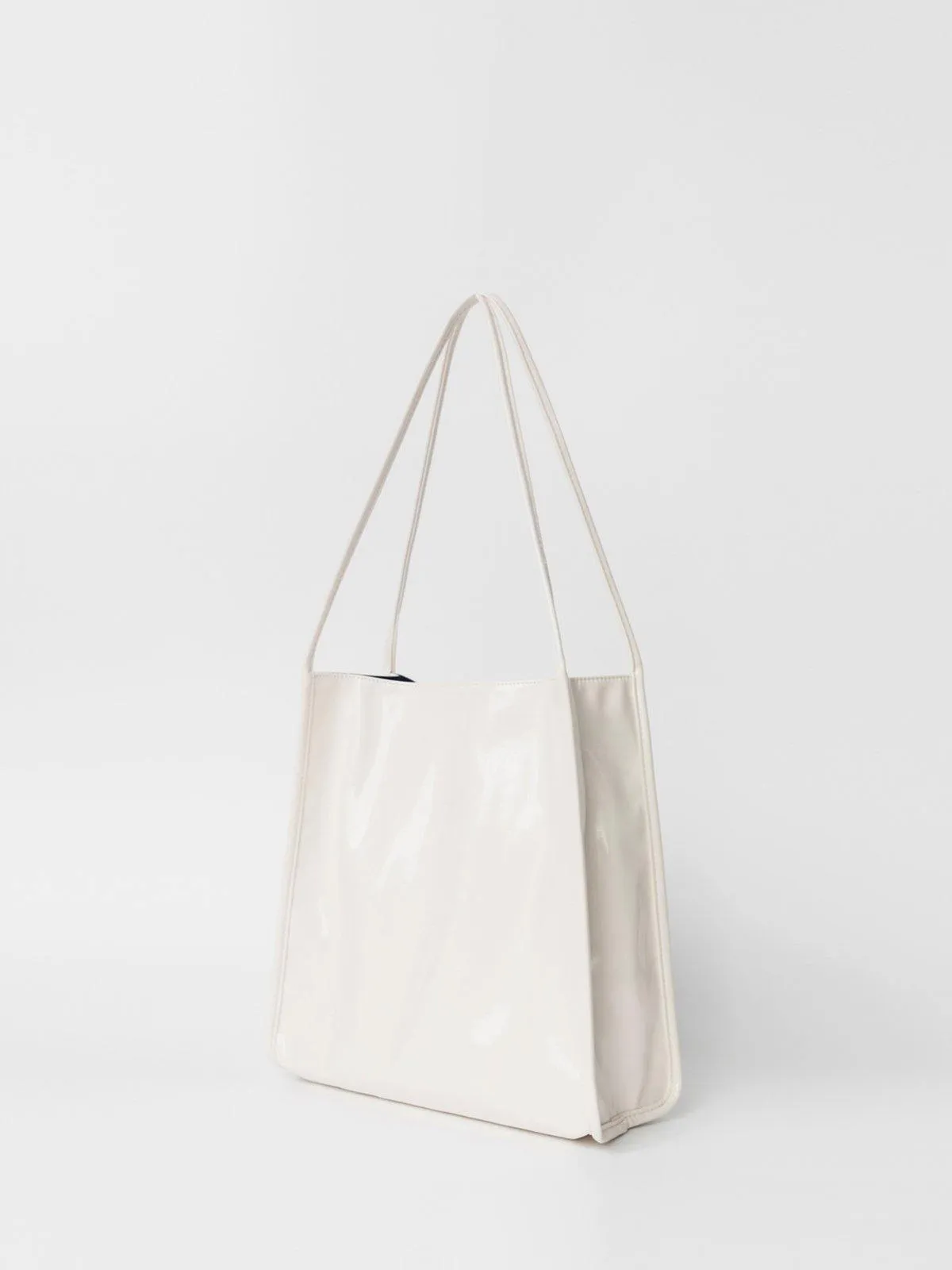 Patent Leather Tote Bag - White