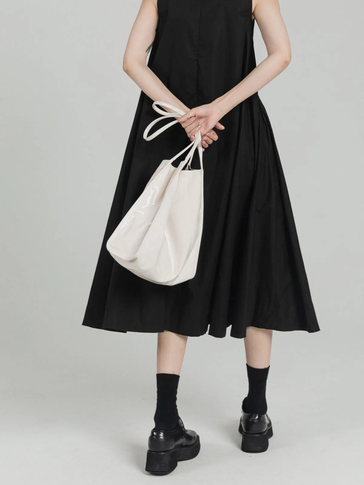 Patent Leather Tote Bag - White