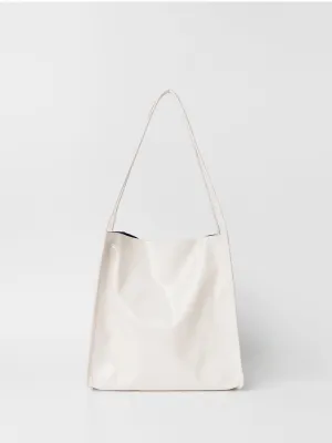 Patent Leather Tote Bag - White