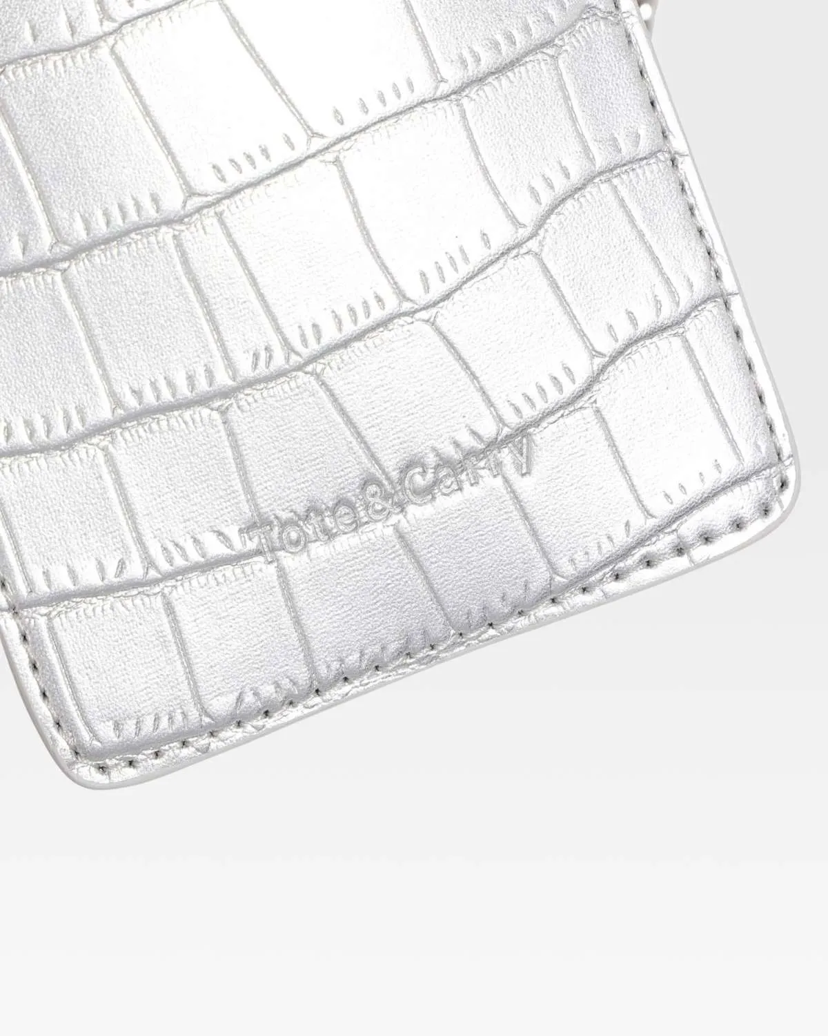 Phone Messenger Bag in Silver