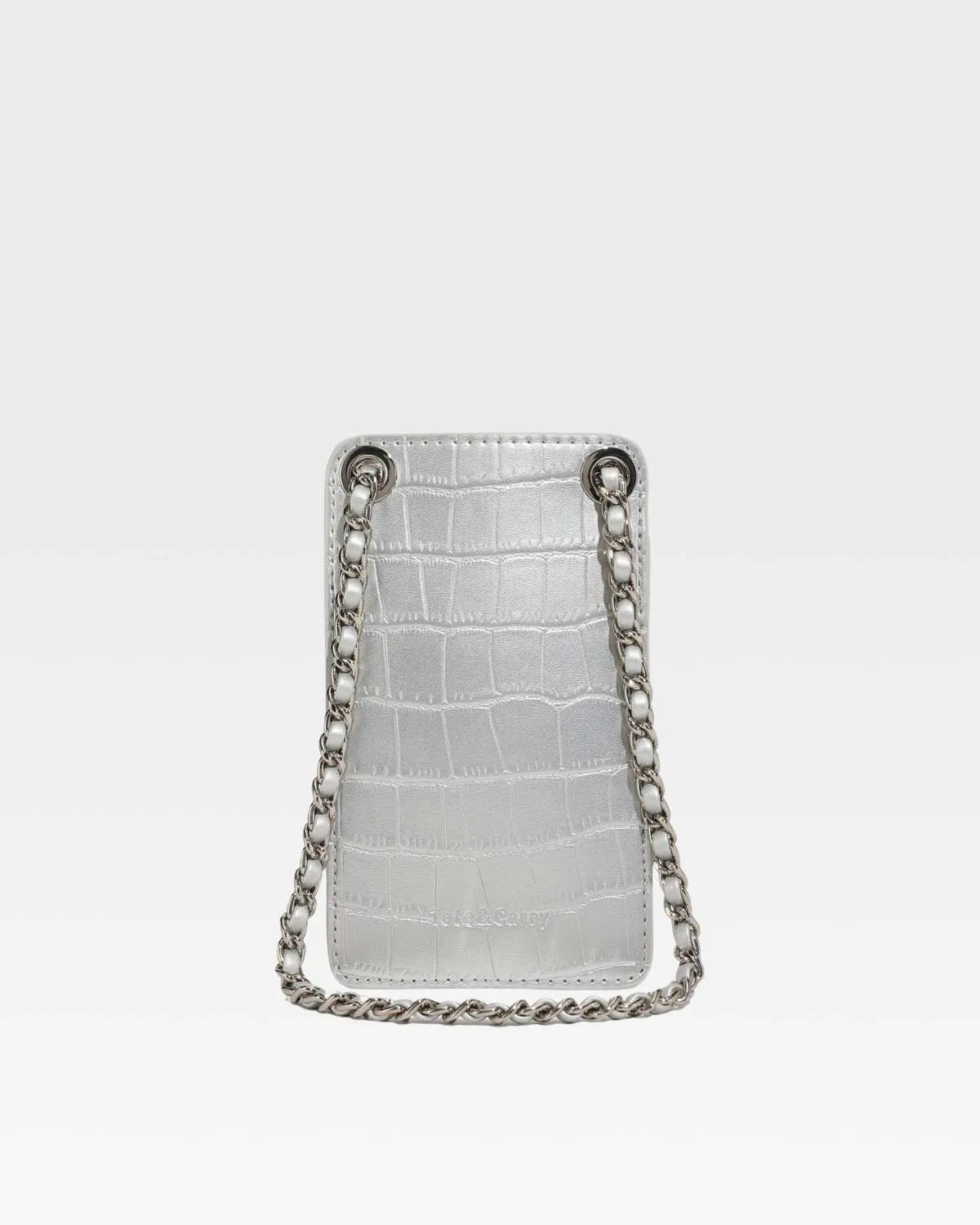 Phone Messenger Bag in Silver