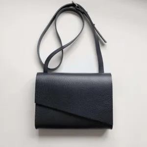 Pioneer Midi Black Leather Crossbody Bag