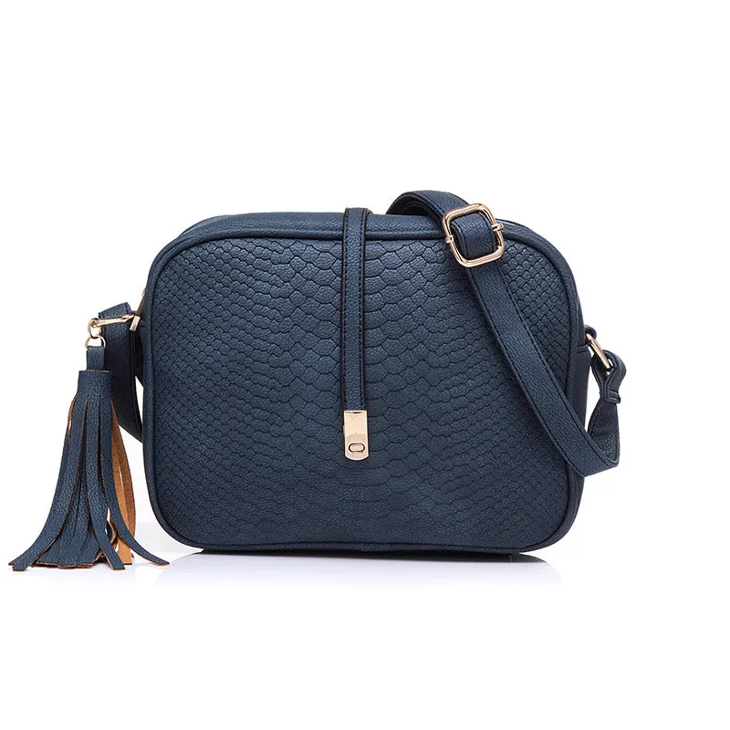 PU Leather Small Shoulder Bag with Tassel