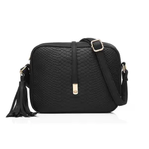PU Leather Small Shoulder Bag with Tassel