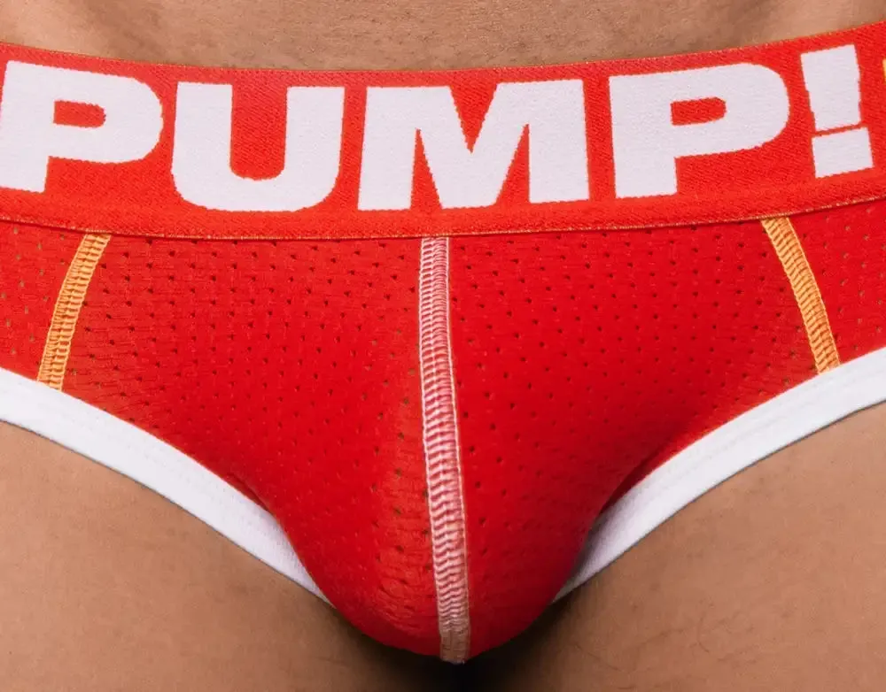 PUMP! Flash mesh brief red