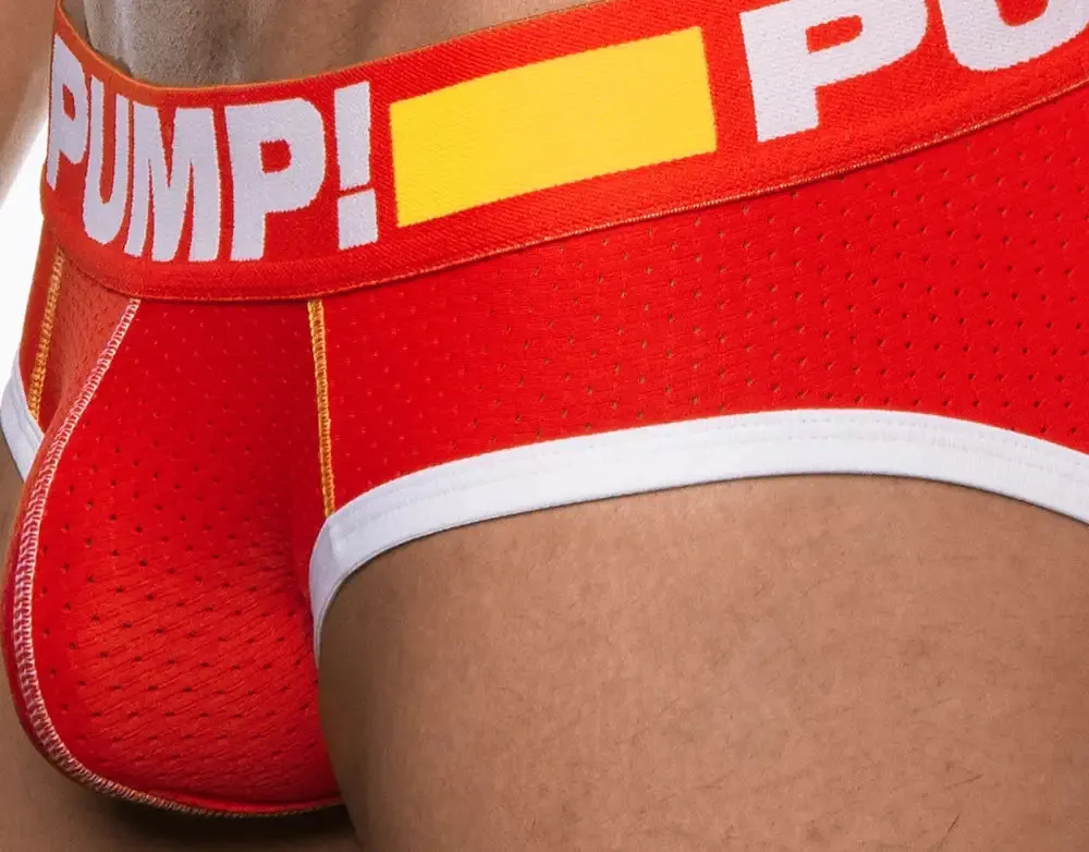 PUMP! Flash mesh brief red