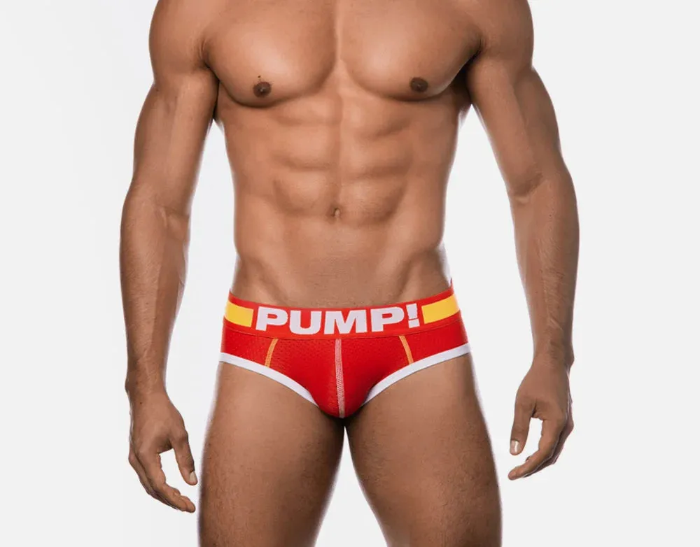 PUMP! Flash mesh brief red