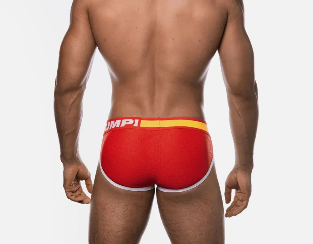PUMP! Flash mesh brief red