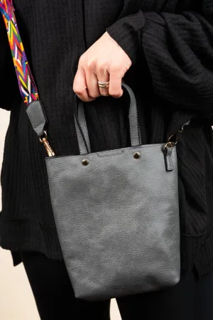 SALE! NGIL Gray Faux Leather Gwen Guitar Strap Purse
