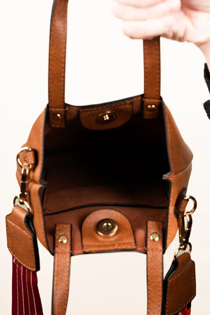 SALE! NGIL Light Brown Faux Leather Gwen Guitar Strap Purse