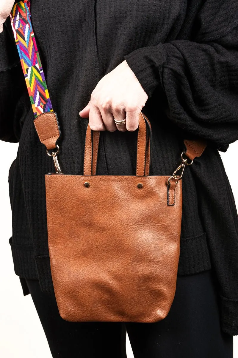 SALE! NGIL Light Brown Faux Leather Gwen Guitar Strap Purse