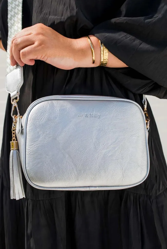 Sally - Silver Crossbody Bag by Liv&Milly