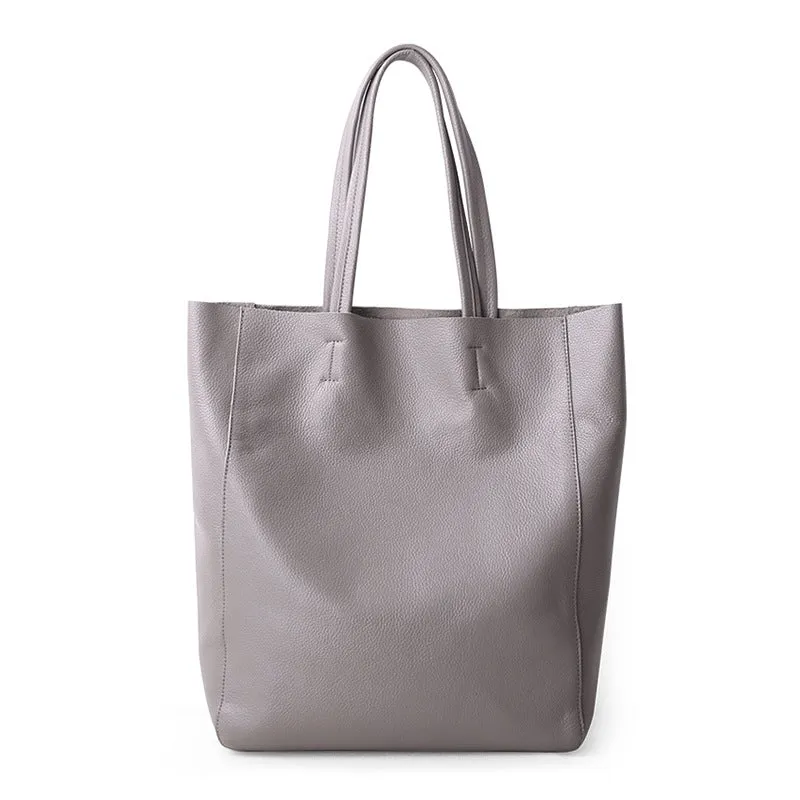 Simple Leather Handbag Full Grain Leather Best Tote Bag For Ladies