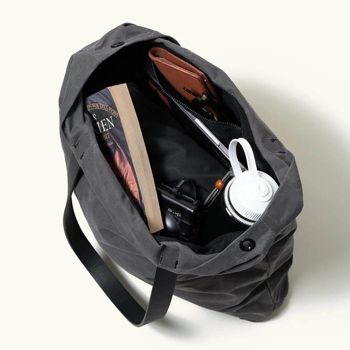 Simple Tote - Slate Grey (Waxed Canvas)