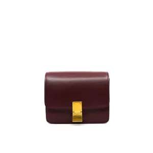 small CLASSIC BAG IN BOX CALFSKIN BURGUNDY ghw