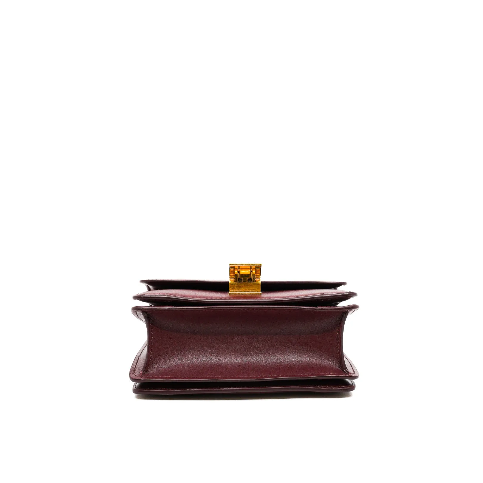 small CLASSIC BAG IN BOX CALFSKIN BURGUNDY ghw