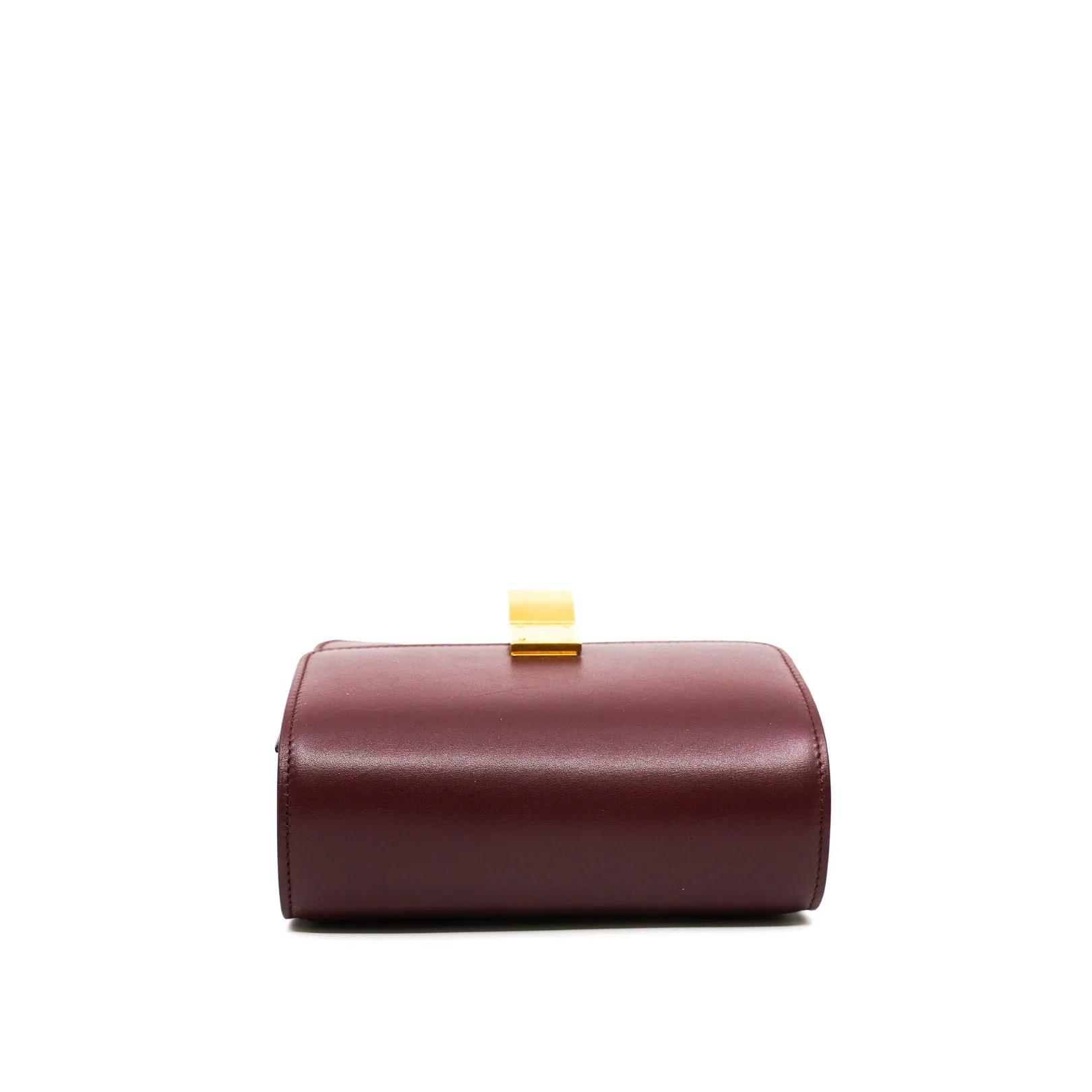 small CLASSIC BAG IN BOX CALFSKIN BURGUNDY ghw