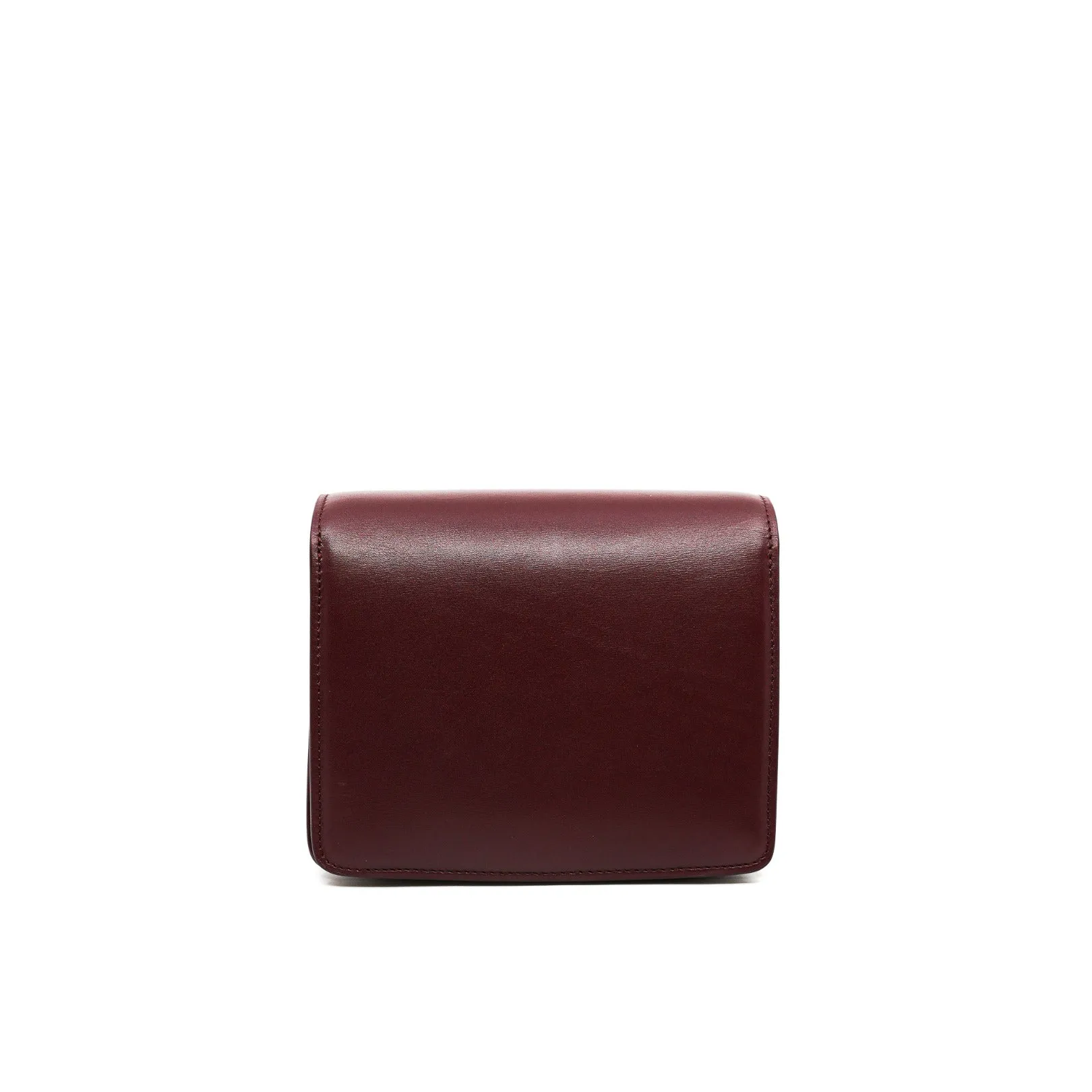small CLASSIC BAG IN BOX CALFSKIN BURGUNDY ghw