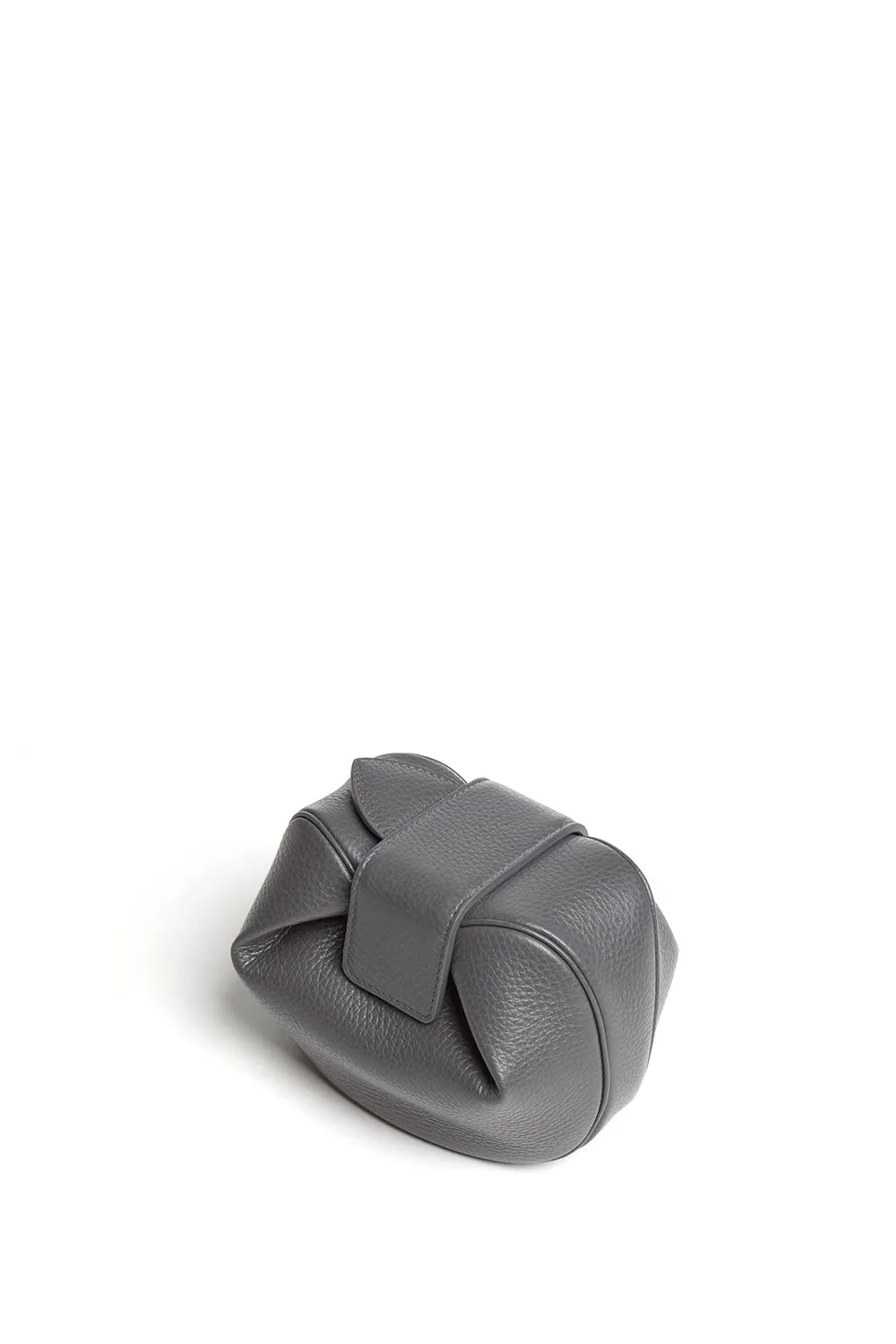 Soft Demi Clutch in Charcoal Textured Leather