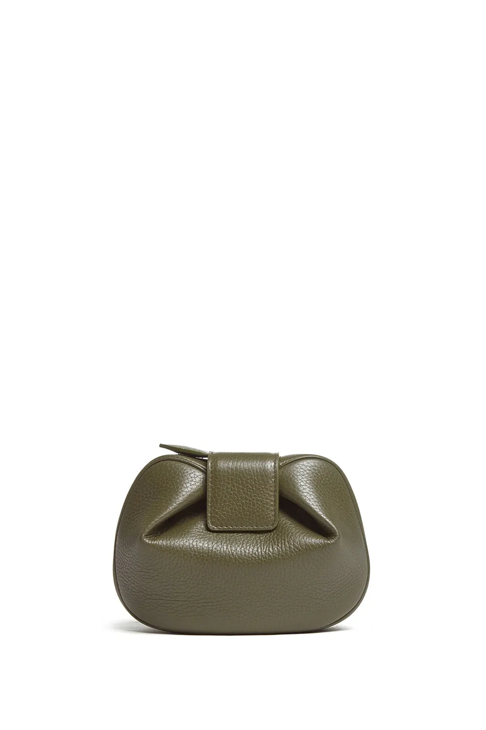 Soft Demi Clutch in Olive Textured Leather