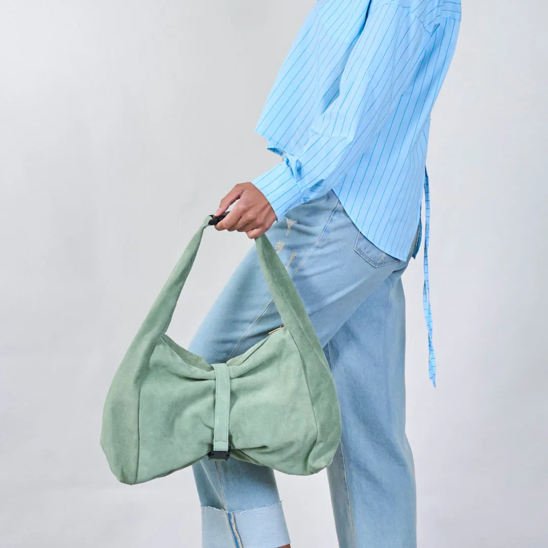 Soft suede buckle strap bag wholesale