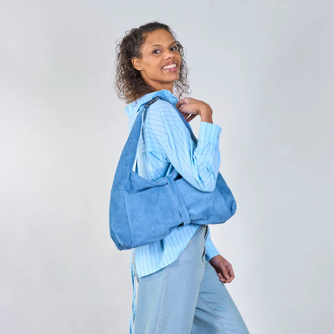 Soft suede buckle strap bag wholesale