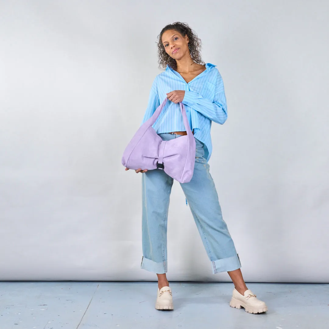 Soft suede buckle strap bag wholesale