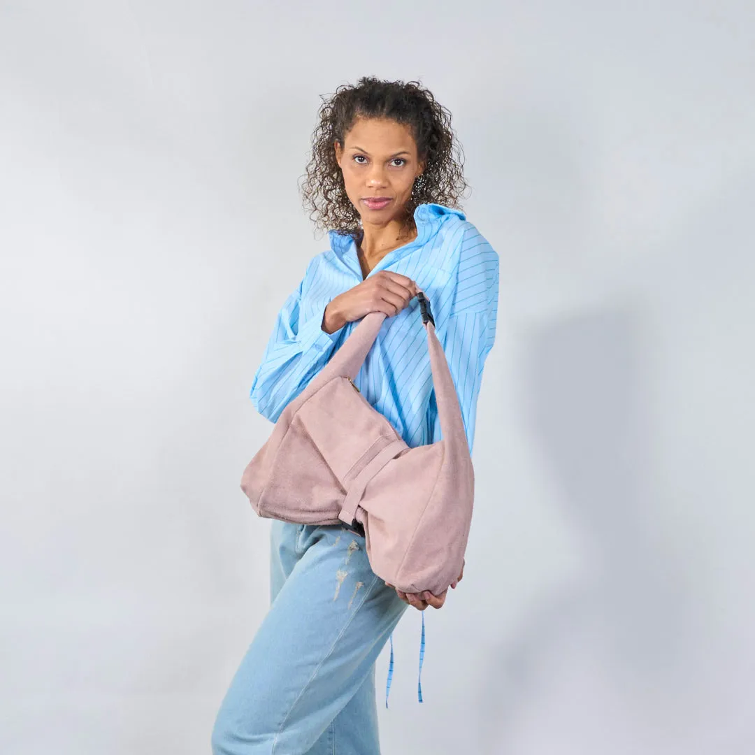 Soft suede buckle strap bag wholesale