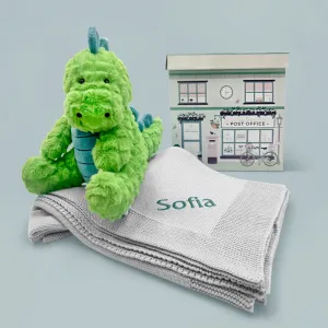 Steiff Spott Stegosaurus with Personalised Blanket Gift Set