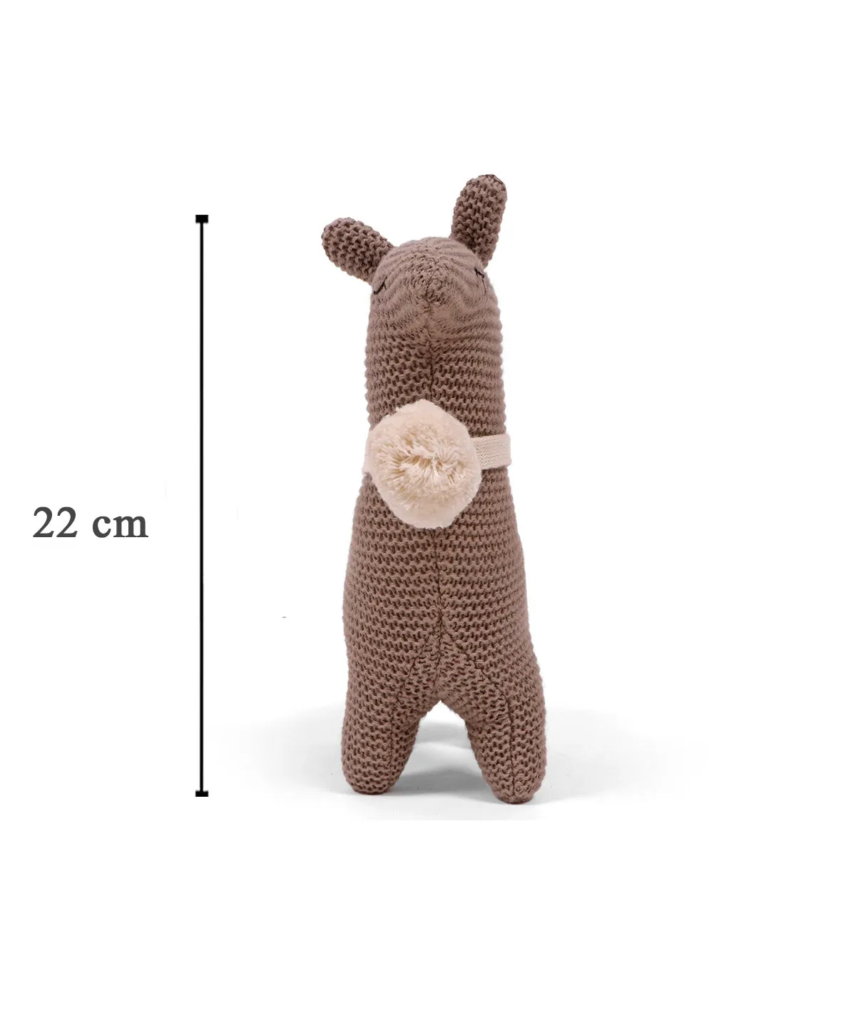 Sweet Llama - Stone Color 100% Cotton Knitted Stuffed Soft Toy for Babies / Kids
