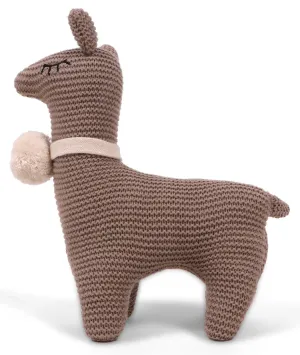 Sweet Llama - Stone Color 100% Cotton Knitted Stuffed Soft Toy for Babies / Kids
