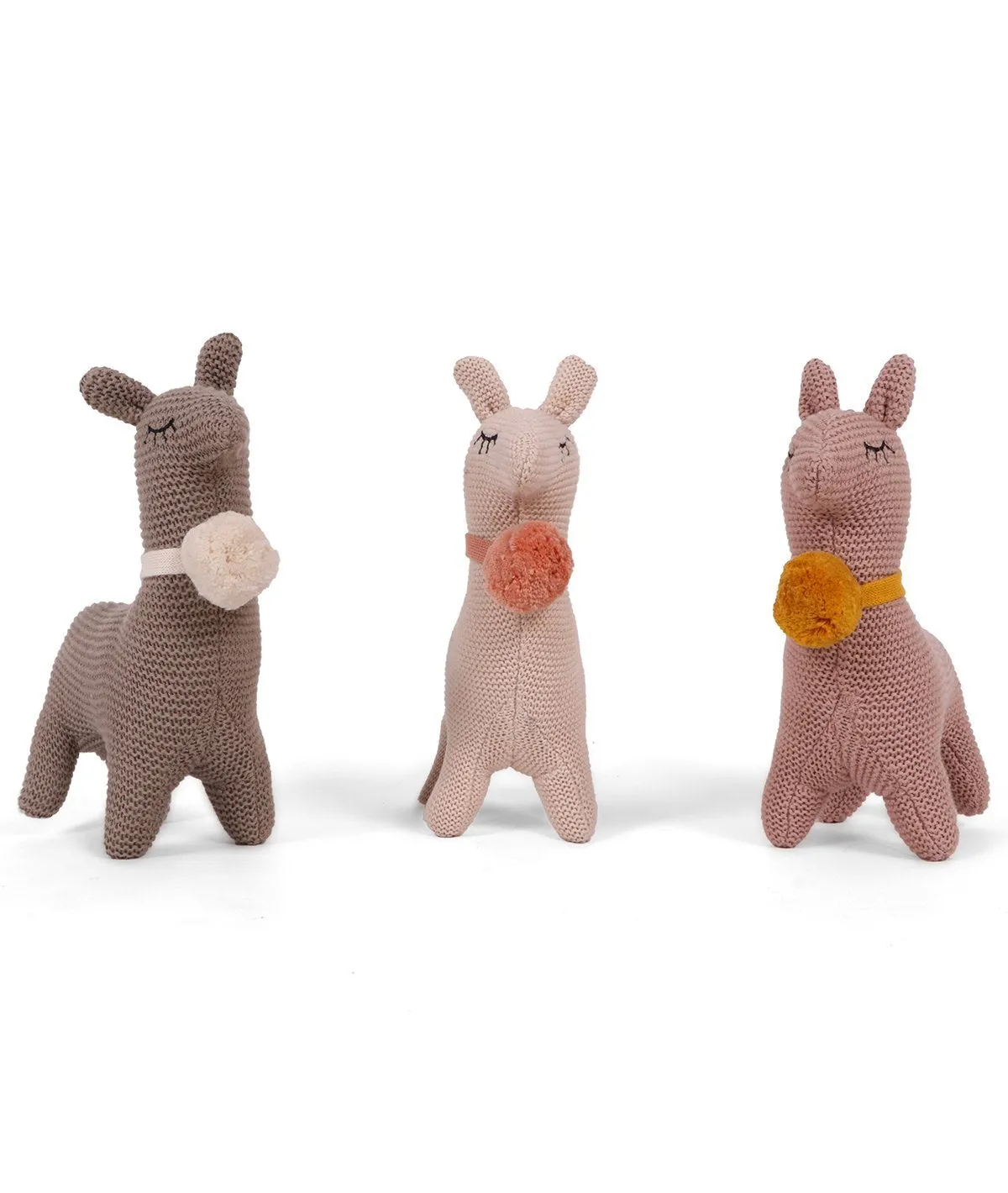 Sweet Llama - Stone Color 100% Cotton Knitted Stuffed Soft Toy for Babies / Kids