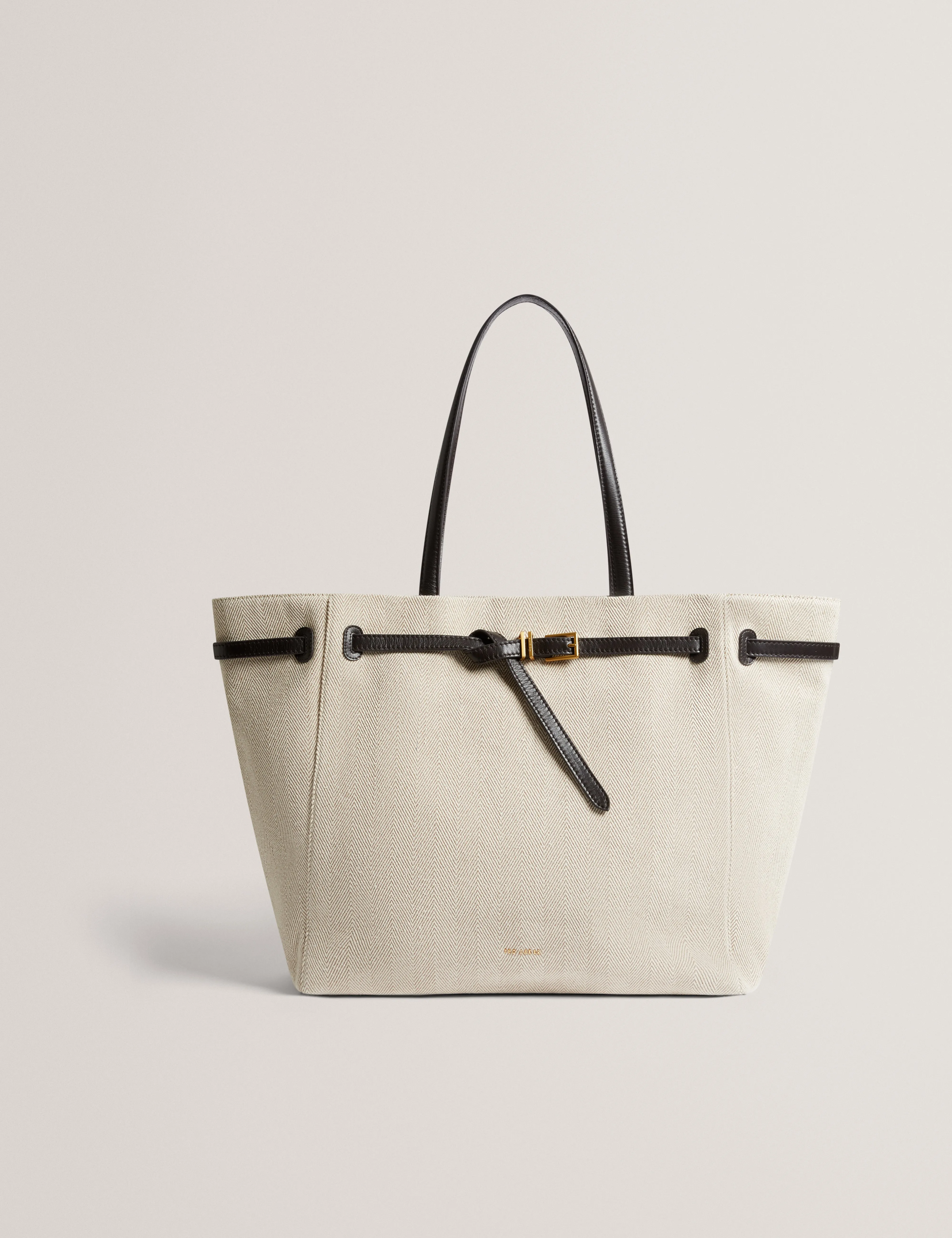 Tafanie Belted Herringbone Canvas Brn-Choc
