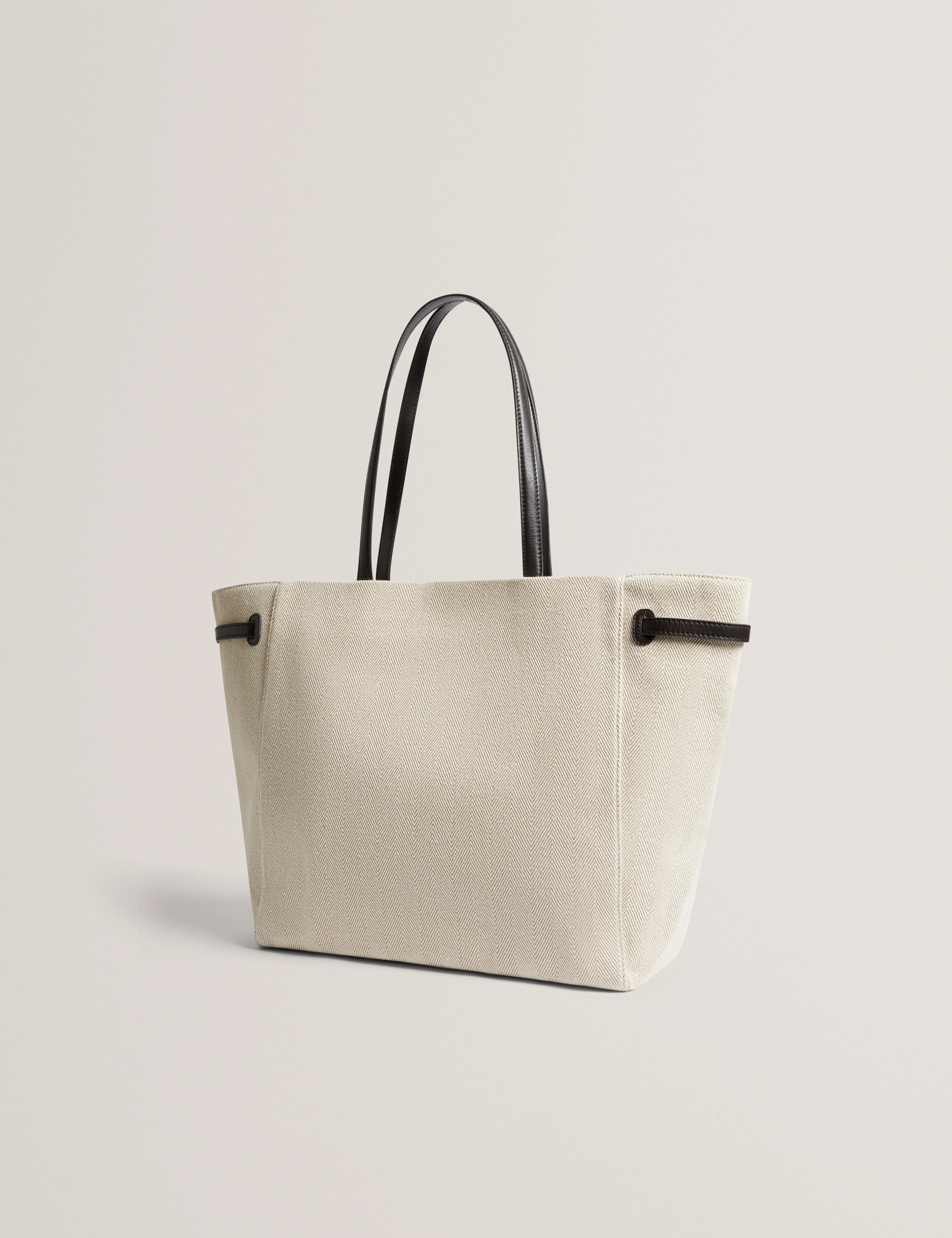 Tafanie Belted Herringbone Canvas Brn-Choc