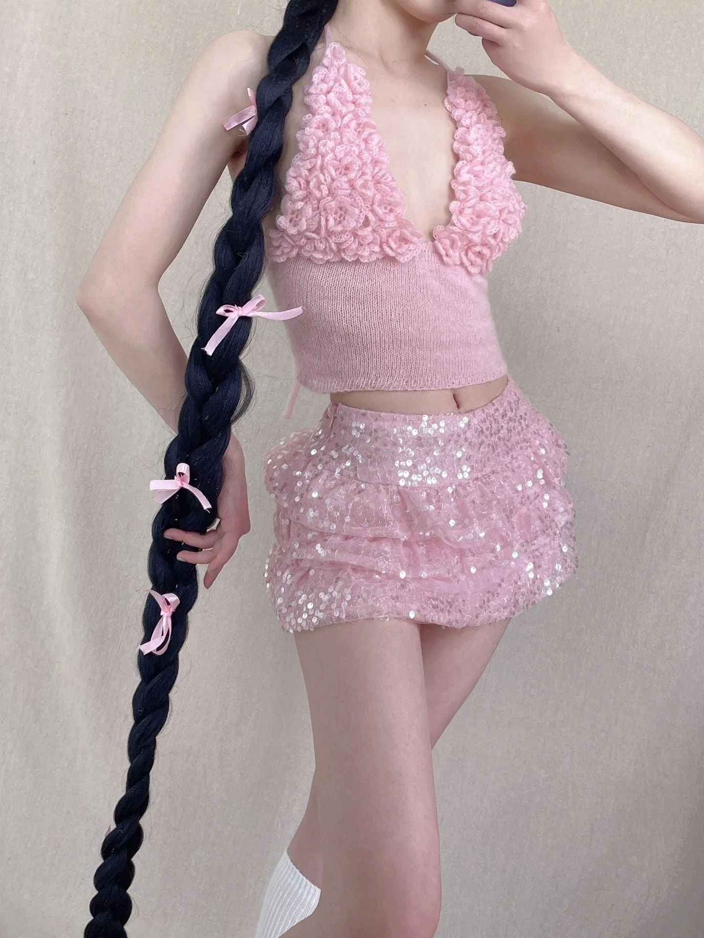 [Tailor Made] Rose Diary Hand Knitted Top