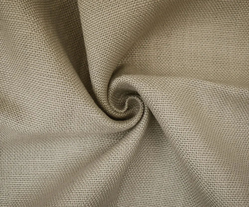 Taupe Beige Moygashel Solid Woven Irish Linen Home Decorating Fabric
